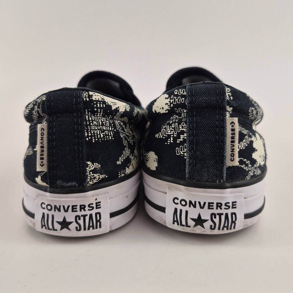 Converse Chuck Taylor All Star Slip On Black White Graphic Floral Womens 10 - Picture 2 of 9